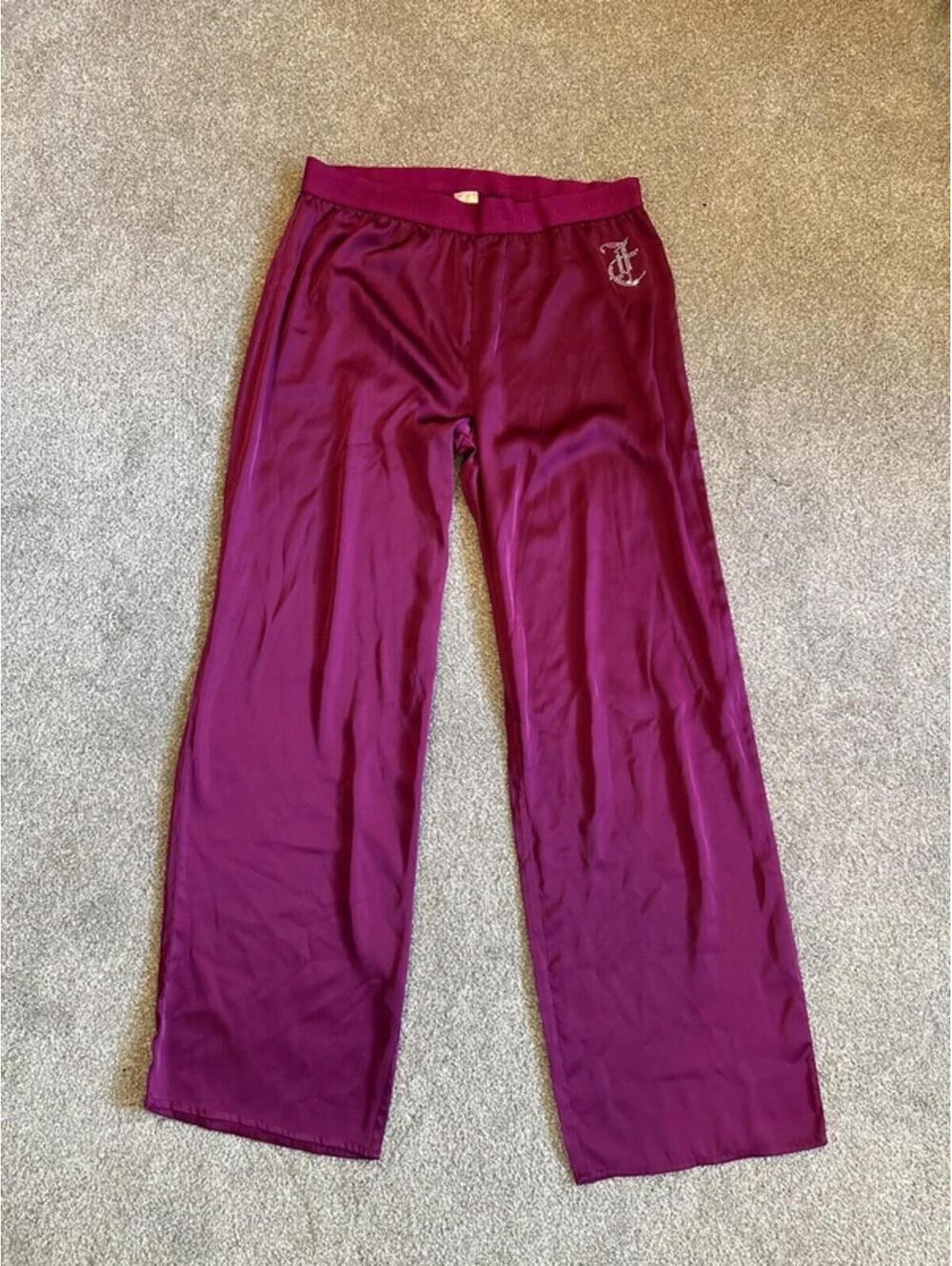 Silky Purple Juicy Couture Wide Leg Pajama Pants - M